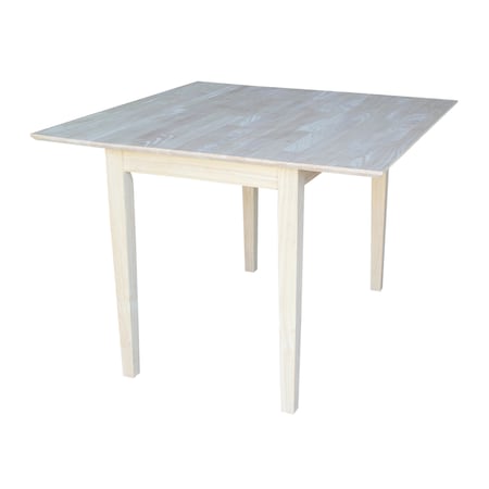 International Concepts Square Dual Drop Leaf Dining Table, Square, Unfinished, 40 W, 40 L, 29 in H, Wood, Unfinished T-40DS